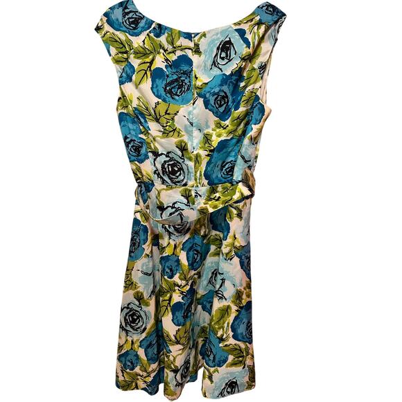 Talbots Floral Fit and Flare Midi Silk Dress size 10P - Picture 2 of 8